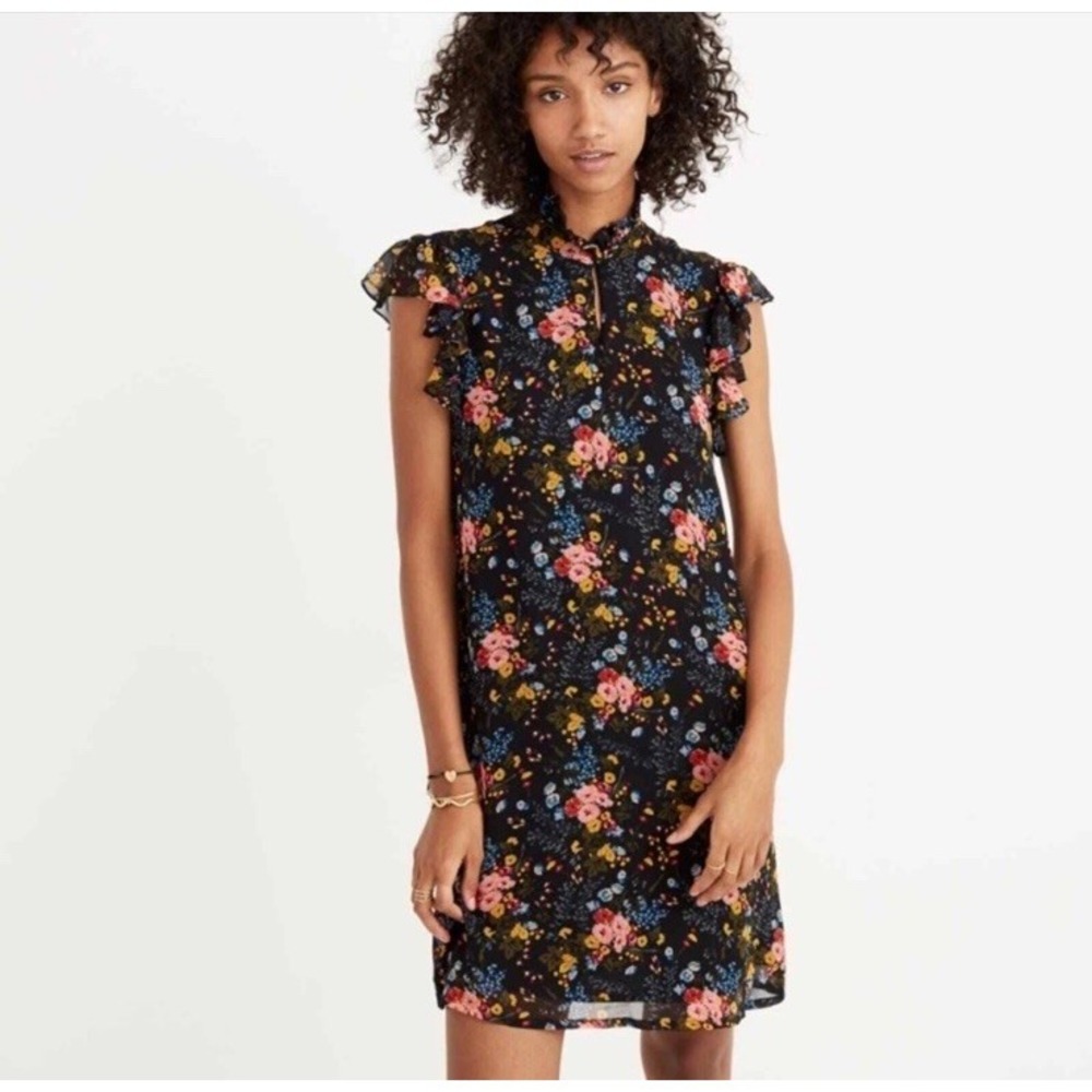 Madewell X No.6 Silk Beacon Dress in Garden Bouquet Floral Size 6 Summer Women's